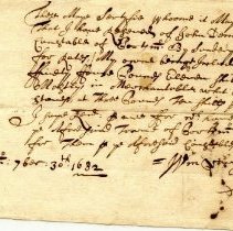 William Vaughon's receipt for 54 pounds 11 shillings paid by John Dennett, Portsmouth 1682